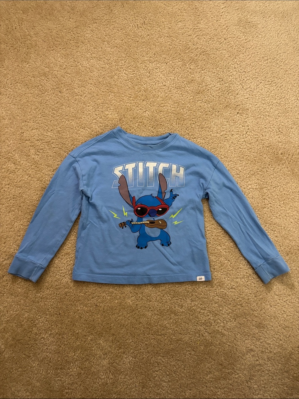 GAP Blue Stitch Guitar Graphic Long Sleeve Tee